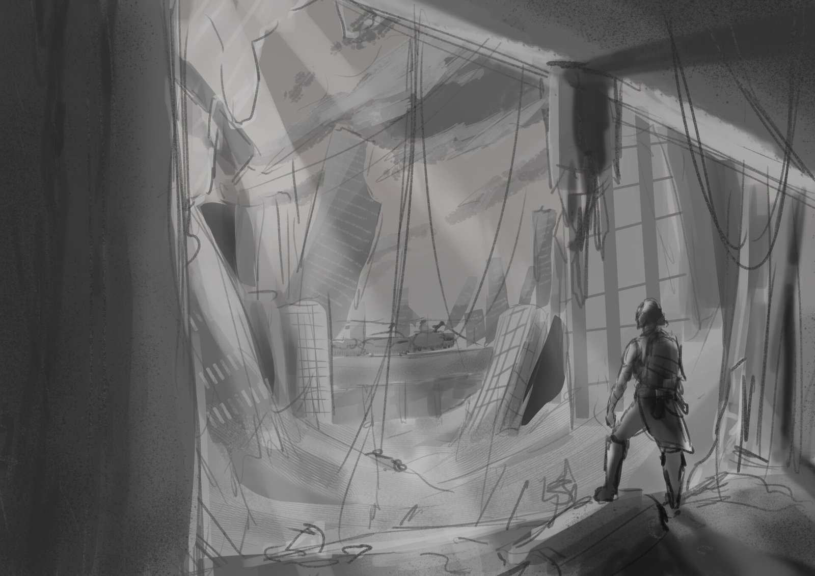 Early environental concept art for my 1st internship with Gatling Gecko Studios.